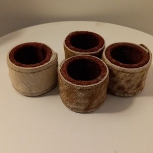 Napkin Ring holder Cow  leather